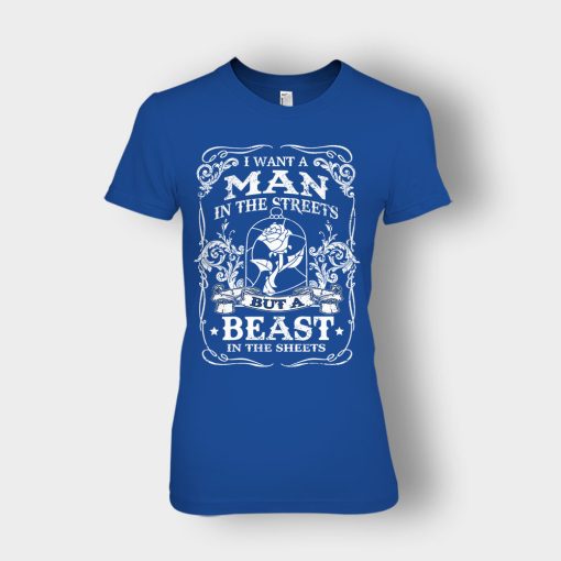 Man-Is-The-Street-Beauty-In-The-Sheet-Disney-Beauty-And-The-Beast-Ladies-T-Shirt-Royal