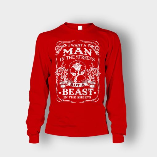 Man-Is-The-Street-Beauty-In-The-Sheet-Disney-Beauty-And-The-Beast-Unisex-Long-Sleeve-Red