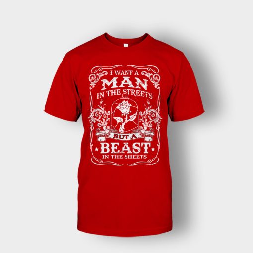 Man-Is-The-Street-Beauty-In-The-Sheet-Disney-Beauty-And-The-Beast-Unisex-T-Shirt-Red