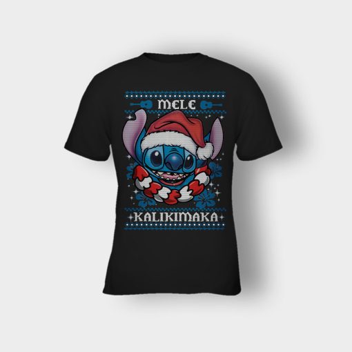 Mele-Kalimilaka-Disney-Lilo-And-Stitch-Kids-T-Shirt-Black