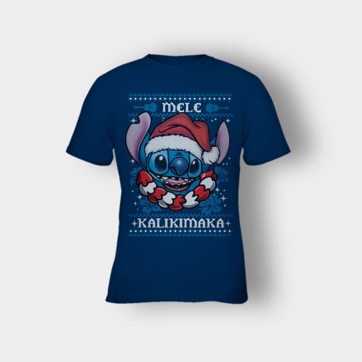 Mele-Kalimilaka-Disney-Lilo-And-Stitch-Kids-T-Shirt-Navy