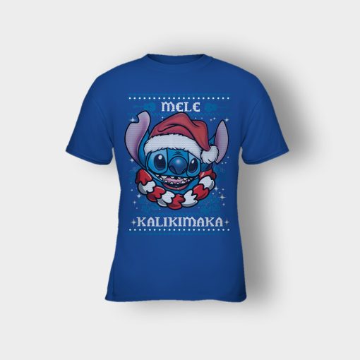 Mele-Kalimilaka-Disney-Lilo-And-Stitch-Kids-T-Shirt-Royal