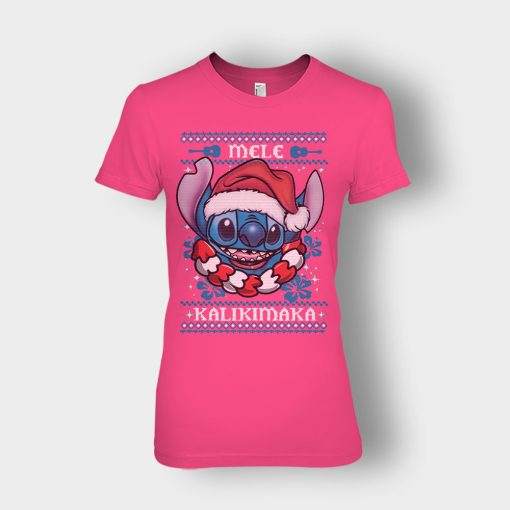 Mele-Kalimilaka-Disney-Lilo-And-Stitch-Ladies-T-Shirt-Heliconia