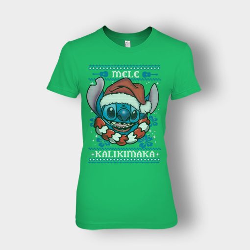 Mele-Kalimilaka-Disney-Lilo-And-Stitch-Ladies-T-Shirt-Irish-Green