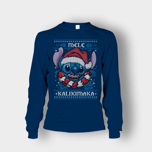 Mele-Kalimilaka-Disney-Lilo-And-Stitch-Unisex-Long-Sleeve-Navy