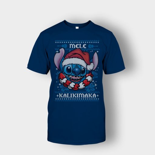 Mele-Kalimilaka-Disney-Lilo-And-Stitch-Unisex-T-Shirt-Navy