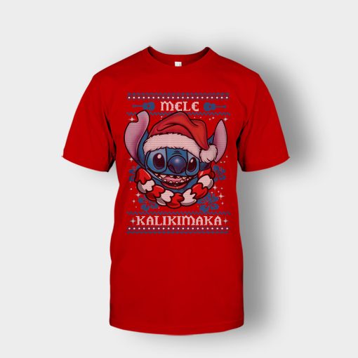Mele-Kalimilaka-Disney-Lilo-And-Stitch-Unisex-T-Shirt-Red