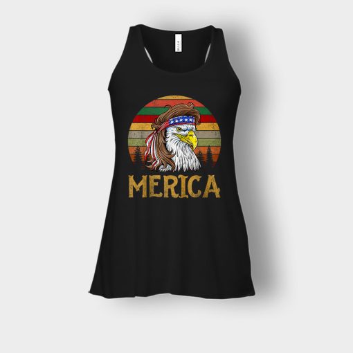 Merica-Eagle-America-4th-Of-July-Independence-Day-Patriot-Bella-Womens-Flowy-Tank-Black