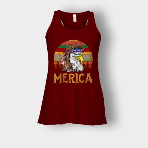 Merica-Eagle-America-4th-Of-July-Independence-Day-Patriot-Bella-Womens-Flowy-Tank-Maroon