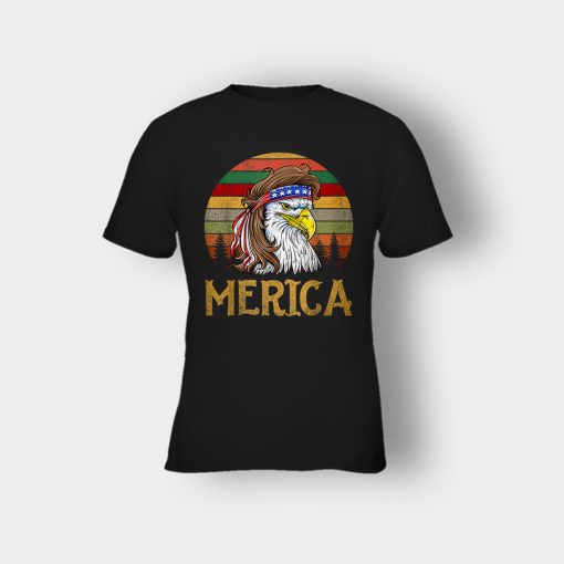 Merica-Eagle-America-4th-Of-July-Independence-Day-Patriot-Kids-T-Shirt-Black