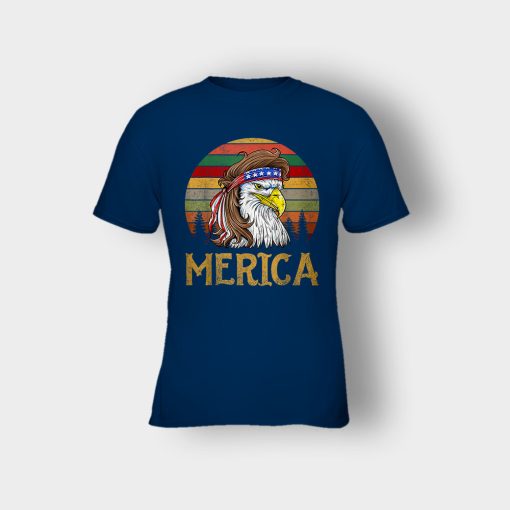 Merica-Eagle-America-4th-Of-July-Independence-Day-Patriot-Kids-T-Shirt-Navy