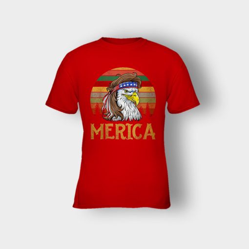 Merica-Eagle-America-4th-Of-July-Independence-Day-Patriot-Kids-T-Shirt-Red