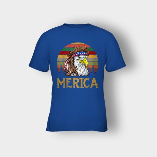 Merica-Eagle-America-4th-Of-July-Independence-Day-Patriot-Kids-T-Shirt-Royal