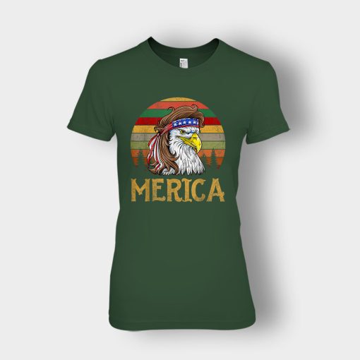 Merica-Eagle-America-4th-Of-July-Independence-Day-Patriot-Ladies-T-Shirt-Forest