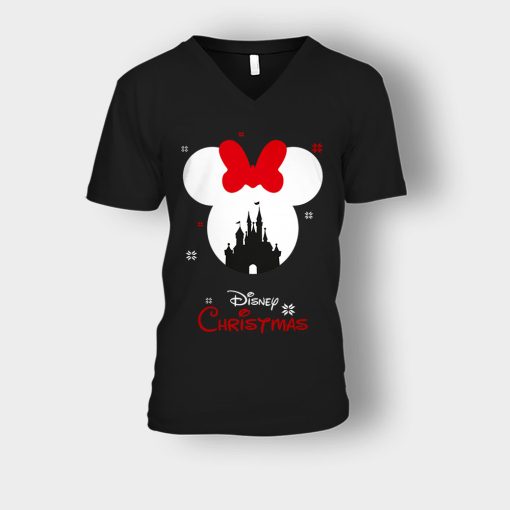 Merry-Christmas-Disney-Mickey-Inspired-Unisex-V-Neck-T-Shirt-Black