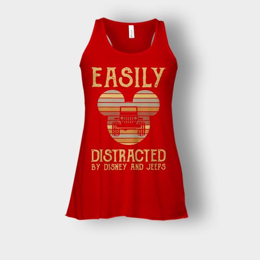 Mickey-Mouse-sunset-Easily-Distracted-By-Disney-And-Jeeps-Shirt-Bella-Womens-Flowy-Tank-Red