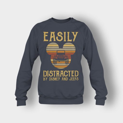 Mickey-Mouse-sunset-Easily-Distracted-By-Disney-And-Jeeps-Shirt-Crewneck-Sweatshirt-Dark-Heather