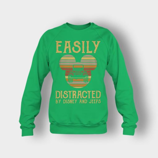 Mickey-Mouse-sunset-Easily-Distracted-By-Disney-And-Jeeps-Shirt-Crewneck-Sweatshirt-Irish-Green