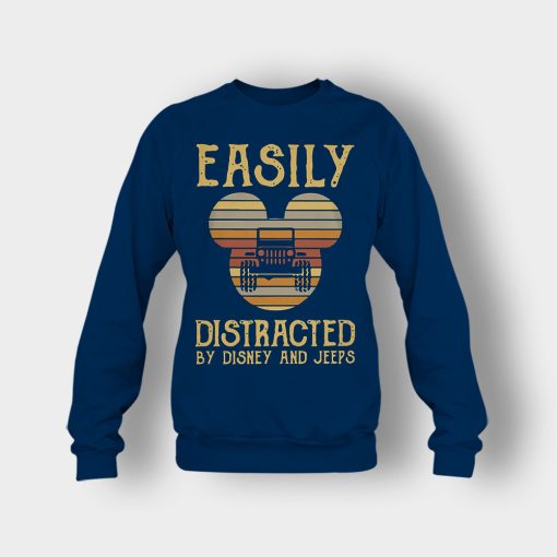 Mickey-Mouse-sunset-Easily-Distracted-By-Disney-And-Jeeps-Shirt-Crewneck-Sweatshirt-Navy