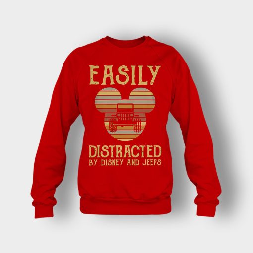 Mickey-Mouse-sunset-Easily-Distracted-By-Disney-And-Jeeps-Shirt-Crewneck-Sweatshirt-Red