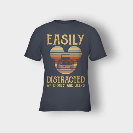 Mickey-Mouse-sunset-Easily-Distracted-By-Disney-And-Jeeps-Shirt-Kids-T-Shirt-Dark-Heather