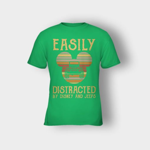 Mickey-Mouse-sunset-Easily-Distracted-By-Disney-And-Jeeps-Shirt-Kids-T-Shirt-Irish-Green