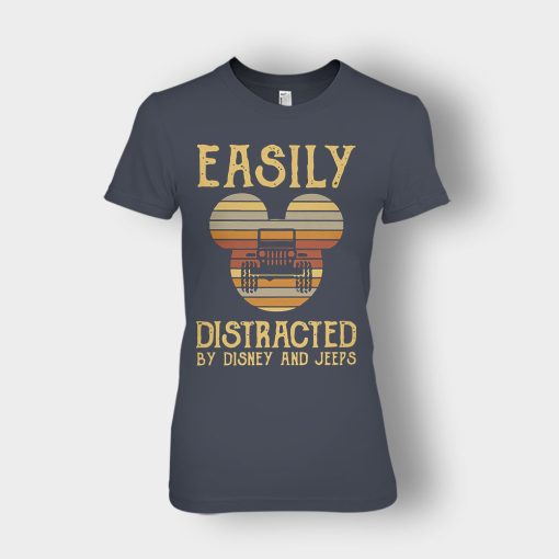 Mickey-Mouse-sunset-Easily-Distracted-By-Disney-And-Jeeps-Shirt-Ladies-T-Shirt-Dark-Heather