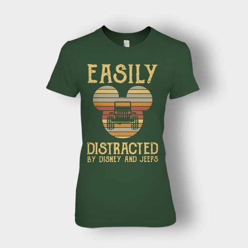 Mickey-Mouse-sunset-Easily-Distracted-By-Disney-And-Jeeps-Shirt-Ladies-T-Shirt-Forest