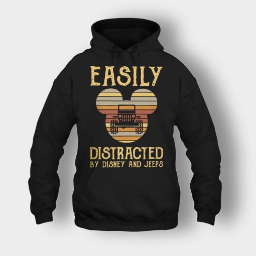 Mickey-Mouse-sunset-Easily-Distracted-By-Disney-And-Jeeps-Shirt-Unisex-Hoodie-Black