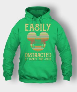 Mickey-Mouse-sunset-Easily-Distracted-By-Disney-And-Jeeps-Shirt-Unisex-Hoodie-Irish-Green
