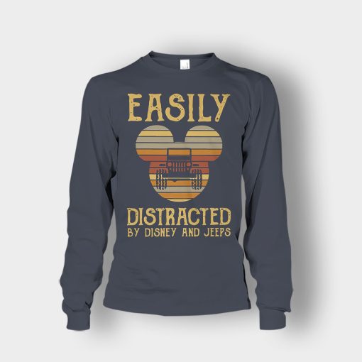 Mickey-Mouse-sunset-Easily-Distracted-By-Disney-And-Jeeps-Shirt-Unisex-Long-Sleeve-Dark-Heather