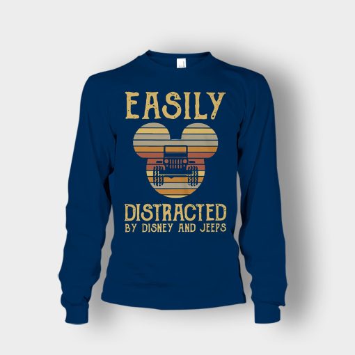 Mickey-Mouse-sunset-Easily-Distracted-By-Disney-And-Jeeps-Shirt-Unisex-Long-Sleeve-Navy