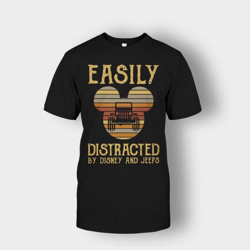 Mickey-Mouse-sunset-Easily-Distracted-By-Disney-And-Jeeps-Shirt-Unisex-T-Shirt-Black