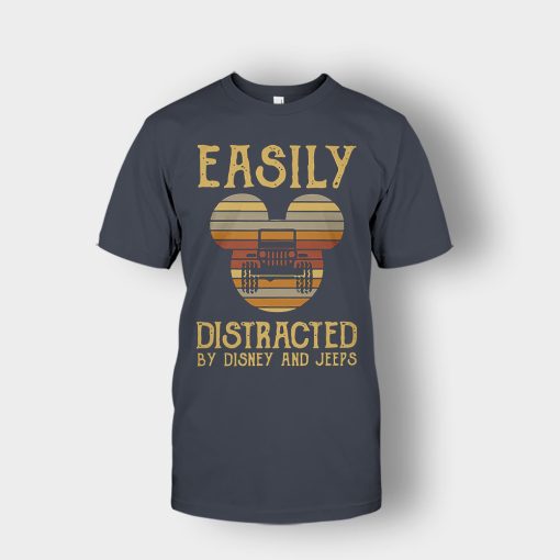 Mickey-Mouse-sunset-Easily-Distracted-By-Disney-And-Jeeps-Shirt-Unisex-T-Shirt-Dark-Heather