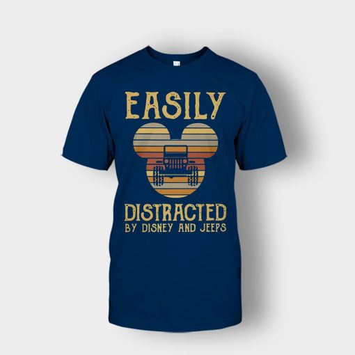 Mickey-Mouse-sunset-Easily-Distracted-By-Disney-And-Jeeps-Shirt-Unisex-T-Shirt-Navy