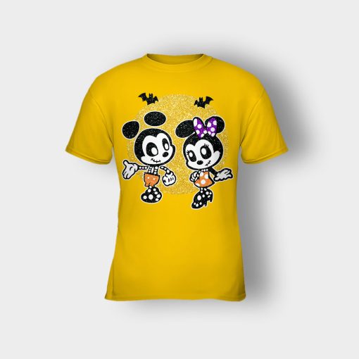 Minnie-Mickey-Skeleton-Halloween-Disney-Mickey-Inspired-Kids-T-Shirt-Gold