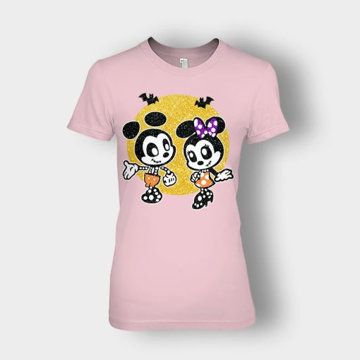 Minnie-Mickey-Skeleton-Halloween-Disney-Mickey-Inspired-Ladies-T-Shirt-Light-Pink