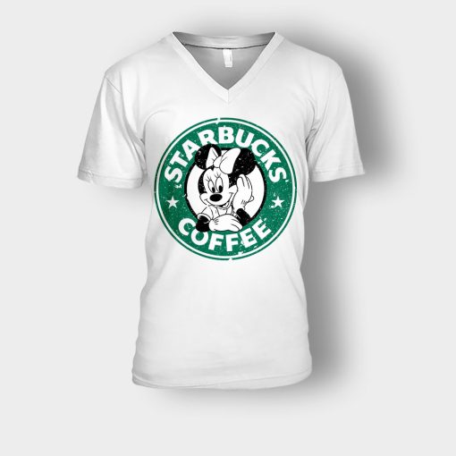 Minnie-Starbuck-Coffee-Disney-Mickey-Inspired-Unisex-V-Neck-T-Shirt-White