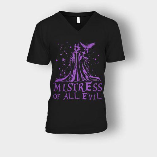 Mistress-Of-All-Evils-Disney-Maleficient-Inspired-Unisex-V-Neck-T-Shirt-Black