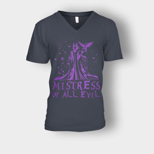 Mistress-Of-All-Evils-Disney-Maleficient-Inspired-Unisex-V-Neck-T-Shirt-Dark-Heather