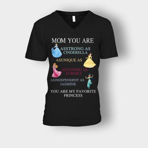 Mom-You-Are-My-Favorite-Princess-Disney-Unisex-V-Neck-T-Shirt-Black
