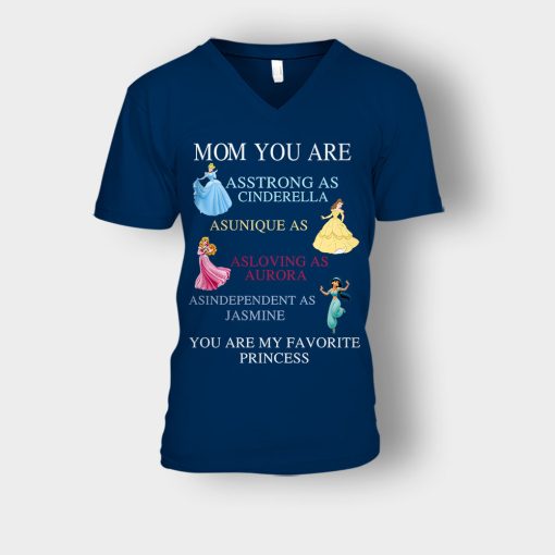 Mom-You-Are-My-Favorite-Princess-Disney-Unisex-V-Neck-T-Shirt-Navy