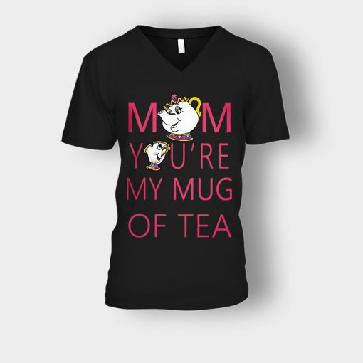 Mom-Youre-My-Mug-Of-Tea-Disney-Beauty-And-The-Beast-Unisex-V-Neck-T-Shirt-Black