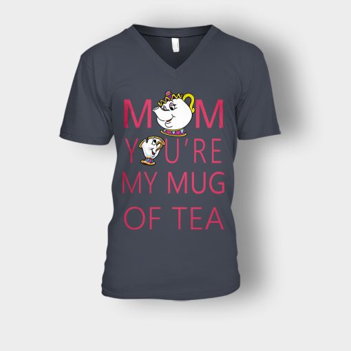 Mom-Youre-My-Mug-Of-Tea-Disney-Beauty-And-The-Beast-Unisex-V-Neck-T-Shirt-Dark-Heather