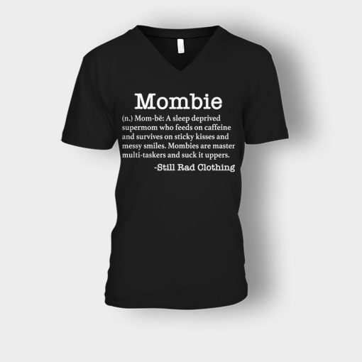 Mombie-Definition-Mothers-Day-Mom-Gift-Ideas-Unisex-V-Neck-T-Shirt-Black