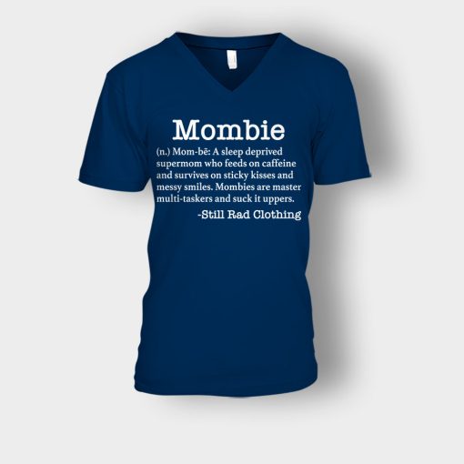 Mombie-Definition-Mothers-Day-Mom-Gift-Ideas-Unisex-V-Neck-T-Shirt-Navy