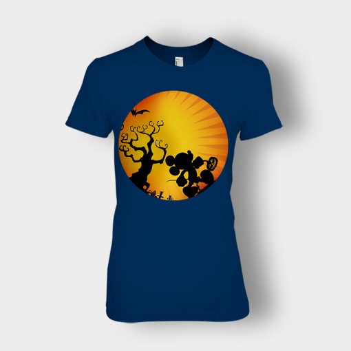 Moonwalk-Halloween-Disney-Mickey-Inspired-Ladies-T-Shirt-Navy