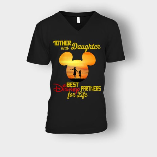 Mother-And-Daughter-Disney-Mickey-Inspired-Unisex-V-Neck-T-Shirt-Black