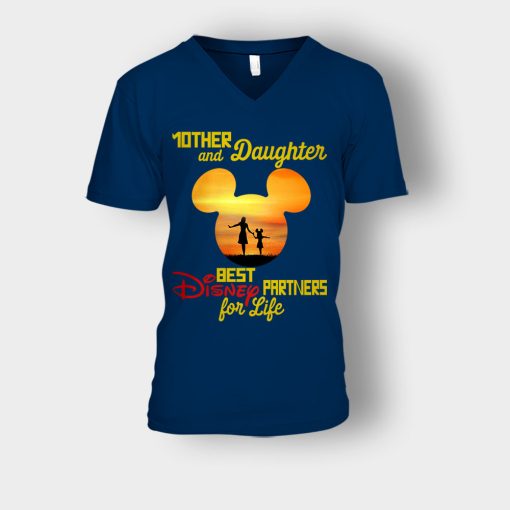 Mother-And-Daughter-Disney-Mickey-Inspired-Unisex-V-Neck-T-Shirt-Navy