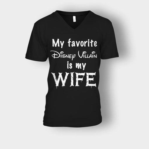 My-Favorite-Disney-Villain-Is-My-Wife-Unisex-V-Neck-T-Shirt-Black